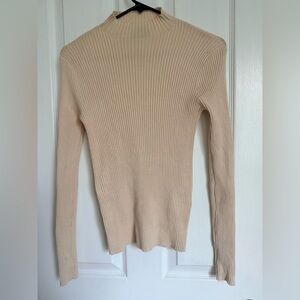 Vici Cream Ribbed Knit Top